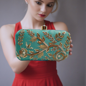 Handmade Vintage Ladies Pearl Evening Bag Customized Bohemian Fashion Clutch Cover Encrusted Bead Embroidery for Banquets - Product Image 5