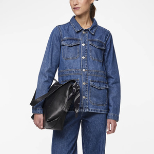 Hot Sale 2026 Women's Beaded Pearl Long Denim Jacket Loose Fit Fashionable Winter Autumn Style - Product Image 2