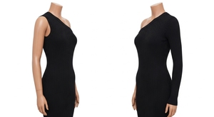 Vestido tejido de satén de un hombro, vestido elegante ajustado, vestido largo, tela elástica suave, fiesta Formal, boda, graduación, ropa de dormir - Product Image 5