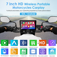 Carpuride W702Pro - Pantalla de Navegación GPS Portátil de 7 Pulgadas, Resistente al Agua, con CarPlay, Android Auto, Intercomunicador para Compartir Música, 1 Año de Garantía para Motocicleta