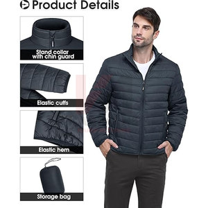 Men's Customizable <b>Packable</b> Puffer <b>Jacket</b> Hot Selling Winter Insulated Coat Elastic Hem Cuffs OEM Wholesale Factory Supplier - Product Image 6