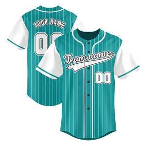 Nouvelle arrivée, maillot de baseball imprimé par sublimation avec logo personnalisé, nom du joueur de l'équipe, chemise de softball confortable à boutons intégrés - Product Image 1