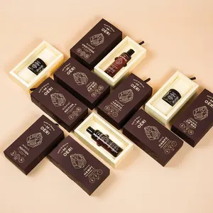 Small Box Cardboard Essential Oil Bottle Cosmetic Brown Paper Box Packaging Drawer Box For Hair Essential Oil