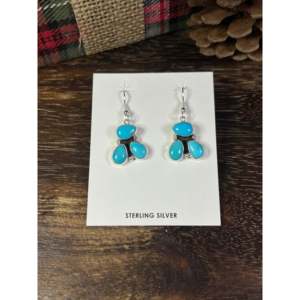 Pendientes colgantes Eunice J Tso Royston de turquesa y plata de ley con forma de gota de agua - Product Image 1