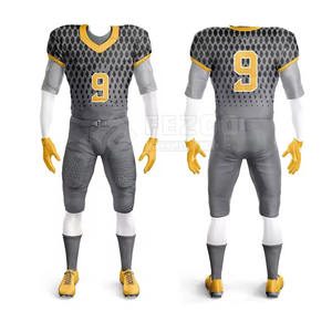 Derniers modèles de tenues de football américain pour hommes, personnalisables, couleur unie, respirantes, 100% polyester, prix bas - Product Image 1