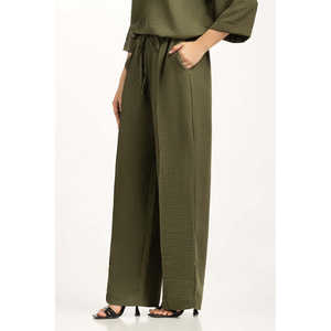 Pantalon large en crêpe pour femme Salt WM-COD-WS24-203B, respirant, taille mi-haute - Product Image 1