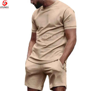 Ensemble 2 pièces d'été décontracté pour hommes Nouvel arrivage Ensemble d'été court avec logo Slim Fit pour hommes - Product Image 1