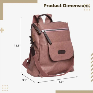 กระเป๋าเป้หนังสำหรับผู้หญิง, กระเป๋าเป้ลำลองระบายอากาศได้ดีมีหลายสี - Product Image 5