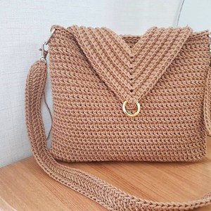 Bolso de ganchillo de macramé hecho a mano con 100% de algodón de calidad superior a precio al por mayor de La India - Product Image 1