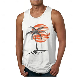 Best Selling <b>Men's</b> Summer Fitness Sleeveless <b>Vest</b> | 3D Printed Sun Pattern Tank Top | Gym Shirt | Casual Breathable Workout Wear - Product Image 4