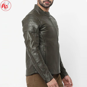 High Quality Customized <b>Winter</b> <b>Leather</b> <b>Jacket</b> with Stand Collar and Front Logo Eco-Friendly Windproof Breathable for Men - Product Image 5