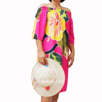Vestido veraniego con estampado de flores tropicales para mujer, vestido veraniego a la moda, ropa de diario, rayón, pintura a mano, ropa de playa de Bali