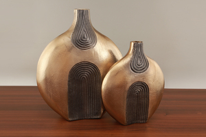 Vase en métal de forme moderne en aluminium avec double finition Top-Trending Home Decor pour chambre à coucher salon occasions de mariage - Product Image 3