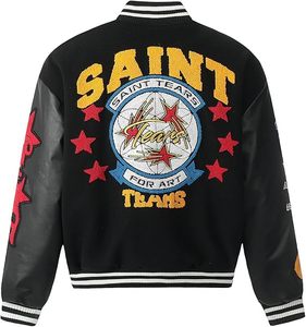 Manufacturers Custom Logo Winter Letter <b>Man</b> <b>Baseball</b> <b>Jacket</b> Wool Cropped <b>Jacket</b> Chenille Embroidery Patch Varsity <b>Jacket</b> - Product Image 2