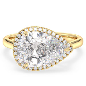 REYES Solitaire Bague en argent sterling 925 certifiée GRA Moissanite Halo pour femmes, bijoux fins de luxe pour fêtes. - Product Image 1