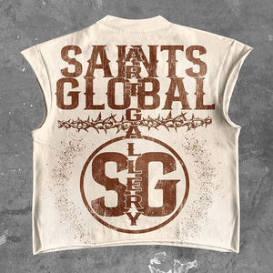 Ensemble de t-shirt et veste décontracté en deux pièces respirant imprimé DTG, taille plus, style hip-hop, tissu en molleton - Product Image 3