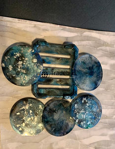 Posavasos de Resina de Lujo, 4x4 Pulgadas, Cuadrados, Premium, Hechos a Mano, Colores y Logotipo Personalizables, Accesorios para Bebidas, Tradebyd - Product Image 4