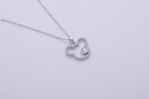 Pendentif Charme Tête de Souris Cartoon à la Mode, Micro-Pavé de Diamants de Laboratoire, en Or Jaune/Blanc et Or Rose 14K - Product Image 3