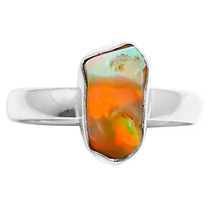 Natural Ethiopian Opal Rough 925 Sterling Silver Ring s.7.5 Jewelry SDR157574 R-1001 Fashionable Ring Finished Gemstone Rings