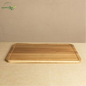 Tabla de Cortar Cuadrada de Madera de Acacia Maciza con Ranura para Jugos, Ecológica y Duradera, 1.5 cm de Grosor - Product Image 2