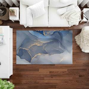 Blue Marble <b>Rug</b>: Soft Non-Slip Accent Carpet,<b>Chenille</b> <b>Rug</b> - Product Image 2