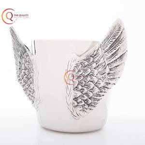 Seau à glace de refroidissement du vin en métal de dernière conception en acier inoxydable de haute qualité argenté poli avec des outils de Barware de poignée de plume - Product Image 4