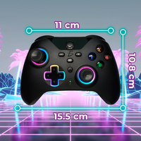 ELE-GATE Dual Pad RGB Illuminated Wireless Joystick BT Controller dengan Tombol yang Dapat Diprogram Kompatibel dengan untuk untuk