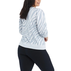 Women's Casual Anti-Shrink Printed Crewneck Pullover <b>Top</b> Long Sleeve Sweatshirt Breathable Terry Cotton 100% Cotton <b>Winter</b> - Product Image 2