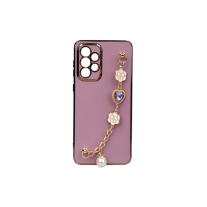 Coque en silicone souple Samsung pour Galaxy A33 5G, série Taka, avec dragonne et protection de l'appareil photo - Violet - Product Image 1