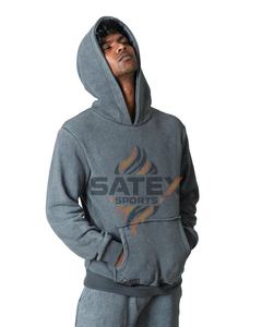 Sudadera con Capucha Unisex de Gran Tamaño, Estilo Vintage, de Poliéster/Algodón, con Cremallera en Relieve, Degradado, Lavado Ácido, Apliques y Tinte Liso - Product Image 4