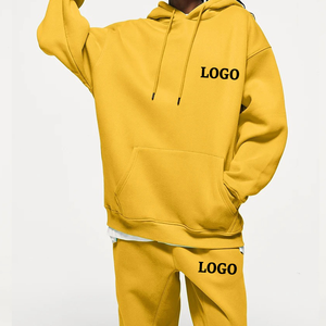 Conjunto de Dos Piezas de Sudadera con Capucha y Pantalones Deportivos de Algodón Orgánico para Mujer, Color Liso, para Adultos - Product Image 3