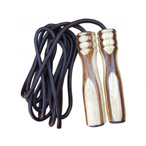 Corde à sauter en cuir personnalisée poignées en bois sport Fitness corde à sauter longueur réglable - Product Image 1