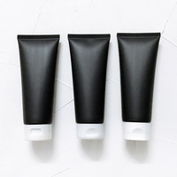 Botol krim penghilang wajah pria, 100g 100ml Scrub hitam cuci wajah kosmetik tabung cahaya