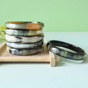 ATTRACTIVING NATURAL BUFFALO HORN CUFF BANGLES and <b>Bracelets</b> Made From Real Buffalo Horn, Available in an Assortment of Sizes - Product Image 2