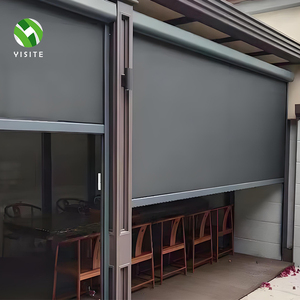 Yst rèm cuốn có khóa kéo có khóa kéo chống gió chống nước có động cơ Rèm ban công hiên ngoài trời màn hình nâng rèm ngoài trời - Product Image 2