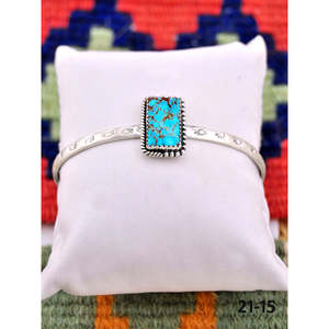 Southwest Handmade No.8 Fashion <b>Cuff</b> <b>Bracelet</b> Turquoise & Sterling <b>Silver</b> Elegant & Stylish - Product Image 3