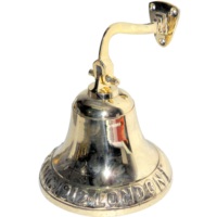 Cloche murale décorative en bois et métal, style antique moderne, plaquée or, avec ancre de bateau, cloche à main de haute qualité, best-seller