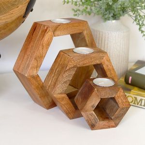 Heart Shape Wood <b>Tealight</b> Holder Tableware Decorative and Home and Wedding Decorative <b>Tealight</b> Holder with for Sale Product - Product Image 2