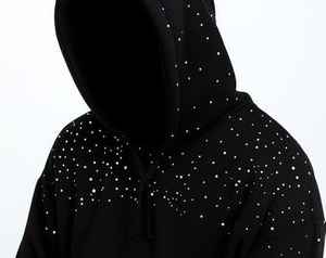 Sudadera con Capucha de Algodón Personalizada para Hombre, con Lentejuelas de Colores, Sudadera con Pedrería Completa, Proveedor OEM, EE. UU. - Product Image 4