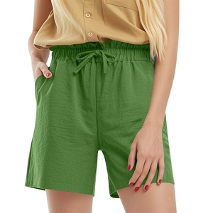 Pantalones cortos para correr transpirables de cintura alta para mujer, de secado rápido y holgados, para verano, Yoga, Fitness, venta al por mayor - Product Image 5