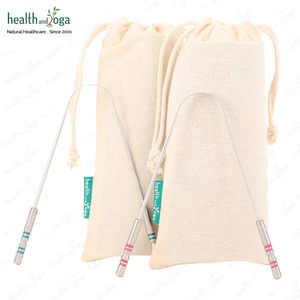 Healthandyoga steloswipe của mình và cô ấy cao cấp Lưỡi chất tẩy rửa thiết lập cho đối tác và bạn 2 pcs chất lượng thép lưỡi chọc - Product Image 5