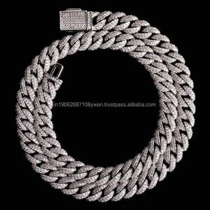 สร้อยโชคเกอร์โซ่เชื่อมโยงสไตล์คิวบาสำหรับกิจกรรมหรือสไตล์เมืองและแฟชั่นเพชรฮิปฮอปแบบกำหนดเอง - Product Image 2