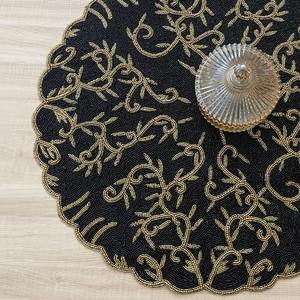 Mantel de Cuentas de Vidrio Bordadas, Decoración de Cocina Ecológica de Lujo, Mantel de Cuentas de Semillas Tradicionales Hecho a Mano, Se Acepta Diseño Personalizado para Bodas - Product Image 2