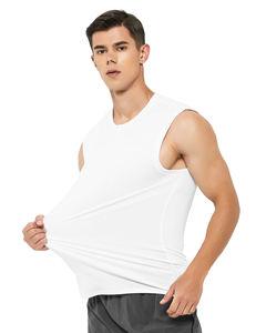 Débardeur athlétique de haute qualité pour hommes, tissu en tricot extensible évacuant l'humidité, conceptions personnalisées, marque privée d'haltérophilie, 100% - Product Image 3