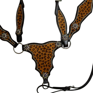 Cabecera de caballo de cuero occidental hecha a mano y coraza con hermosos Conchos - Product Image 1