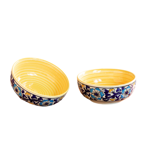 Bol de service rond en bois personnalisé fait à la main Design classique avec finition bleue pour salade et fruits pour la vaisselle de fête - Product Image 3