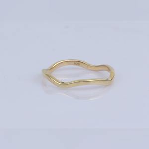Anillo de Eternidad de Plata de Ley 925, Chapado en Oro, Diseño de Ondas Orgánicas, Estilo Clásico para Bodas, Fiestas y Aniversarios - Product Image 1