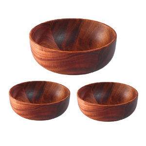 Avec un design unique et fini Bol de service à salade en bois fabriqué à la main Bol de service en bois poli personnalisé d'Inde - Product Image 4