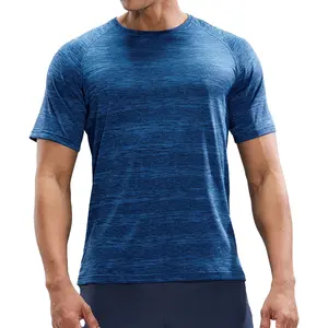 Camiseta deportiva de secado rápido personalizada para hombre, camiseta informal de entrenamiento atlético para gimnasio teñida lisa, superventas, transpirable, deportiva de talla grande - Product Image 1