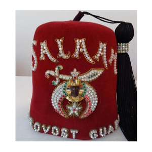 Fez avec une double rangée de strass en métal cristallin ou des strass en plastique effet aurore boréale - Product Image 3